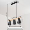 Andian Hanglamp, Hanglamp Natuurlijke kleuren, Zwart, 3-lichts