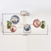 Gastor Plafondlamp, Kogellampje 80 cm Zandkleurig, 6-lichts