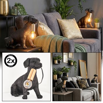 Jomil Tafellamp Goud, Zwart, 1-licht