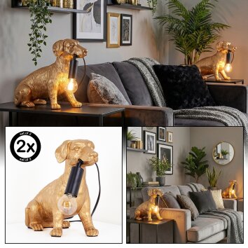 Jomil Tafellamp Goud, Zwart, 1-licht