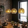 Ripoll Hanglamp, Kogellampje, Hanglamp Goud, Duidelijk, 3-lichts