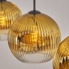 Ripoll Hanglamp, Kogellampje, Hanglamp Goud, Duidelijk, 3-lichts