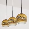 Ripoll Hanglamp, Kogellampje, Hanglamp Goud, Duidelijk, 3-lichts