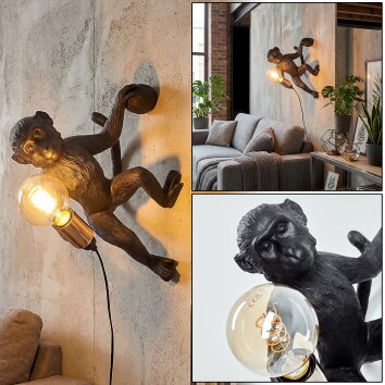 Leonix Wandlamp Goud, Zwart, 1-licht