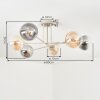 Gastor Plafondlamp, Kogellampje 80 cm Zandkleurig, 6-lichts