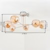 Koyoto Plafondlamp, Kogellampje 78 cm Zandkleurig, 6-lichts
