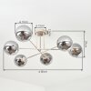 Gastor Plafondlamp, Kogellampje 80 cm Zandkleurig, 6-lichts
