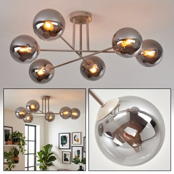 Gastor Plafondlamp, Kogellampje 80 cm Zandkleurig, 6-lichts