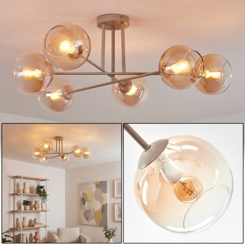 Koyoto Plafondlamp, Kogellampje 78 cm Zandkleurig, 6-lichts