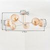 Koyoto Plafondlamp, Kogellampje 78 cm Zandkleurig, 6-lichts
