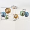 Koyoto Plafondlamp, Kogellampje 78 cm Zandkleurig, 6-lichts