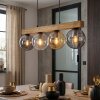 Gastor Hanglamp, Kogellampje, Hanglamp Natuurlijke kleuren, Zwart, 4-lichts