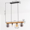 Gastor Hanglamp, Kogellampje, Hanglamp Natuurlijke kleuren, Zwart, 4-lichts