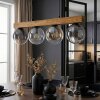 Gastor Hanglamp, Kogellampje, Hanglamp Natuurlijke kleuren, Zwart, 4-lichts