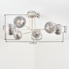 Koyoto Plafondlamp, Kogellampje 78 cm Zandkleurig, 6-lichts