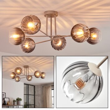 Koyoto Plafondlamp, Kogellampje 78 cm Zandkleurig, 6-lichts