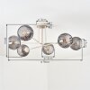 Koyoto Plafondlamp, Kogellampje 78 cm Zandkleurig, 6-lichts