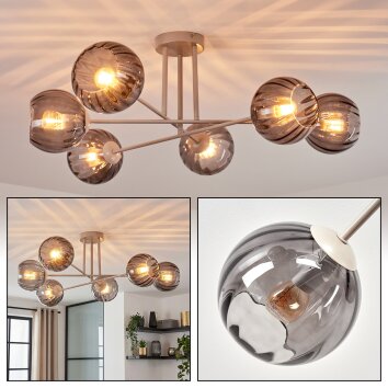 Koyoto Plafondlamp, Kogellampje 78 cm Zandkleurig, 6-lichts