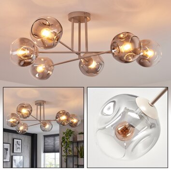 Ripoll Plafondlamp, Kogellampje Zandkleurig, 6-lichts