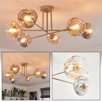 Ripoll Plafondlamp, Kogellampje Zandkleurig, 6-lichts