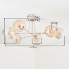 Koyoto Plafondlamp, Kogellampje 78 cm Zandkleurig, 6-lichts