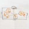 Koyoto Plafondlamp, Kogellampje 78 cm Zandkleurig, 6-lichts