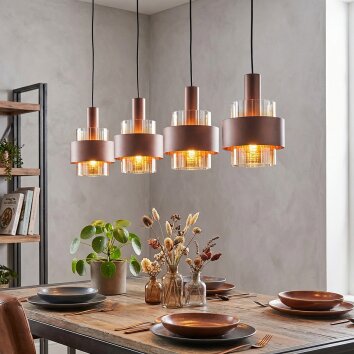 Traak Hanglamp, Hanglamp Brons, Zwart, 4-lichts