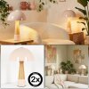 Paddestoel lamp  Forgek Tafellamp Champagne, houtlook, 1-licht