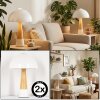 Paddenstoel look  Forgek Tafellamp houtlook, Zandkleurig, 1-licht