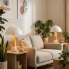 Paddenstoel look  Forgek Tafellamp houtlook, Zandkleurig, 1-licht