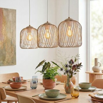 Narla Hanglamp, Hanglamp Zandkleurig, 3-lichts