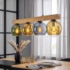 Koyoto Hanglamp, Kogellampje, Hanglamp Natuurlijke kleuren, Zwart, 4-lichts