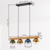 Koyoto Hanglamp, Kogellampje, Hanglamp Natuurlijke kleuren, Zwart, 4-lichts