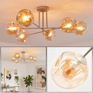 Ripoll Plafondlamp, Kogellampje Zandkleurig, 6-lichts