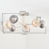 Koyoto Plafondlamp, Kogellampje 78 cm Zandkleurig, 6-lichts