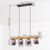 Koyoto Hanglamp, Kogellampje, Hanglamp Natuurlijke kleuren, Zwart, 4-lichts