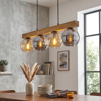 Koyoto Hanglamp, Kogellampje, Hanglamp Natuurlijke kleuren, Zwart, 4-lichts