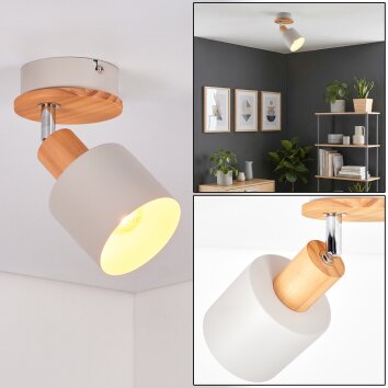 Olaris Plafondlamp, Plafondspot Chroom, Grijs, Natuurlijke kleuren, 1-licht