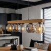 Koyoto Hanglamp, Kogellampje, Hanglamp Natuurlijke kleuren, Zwart, 5-lichts