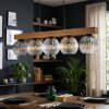 Koyoto Hanglamp, Kogellampje, Hanglamp Natuurlijke kleuren, Zwart, 5-lichts