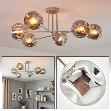 Ripoll Plafondlamp, Kogellampje Zandkleurig, 6-lichts