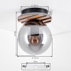 Rafon Plafondlamp, Kogellampje houtlook, Zwart, 1-licht