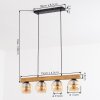 Koyoto Hanglamp, Kogellampje, Hanglamp Natuurlijke kleuren, Zwart, 4-lichts