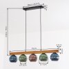 Koyoto Hanglamp, Kogellampje, Hanglamp Natuurlijke kleuren, Zwart, 5-lichts