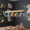 Koyoto Hanglamp, Kogellampje, Hanglamp Natuurlijke kleuren, Zwart, 5-lichts