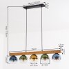 Koyoto Hanglamp, Kogellampje, Hanglamp Natuurlijke kleuren, Zwart, 5-lichts