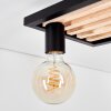 Kanor Plafondlamp Natuurlijke kleuren, Zwart, 6-lichts
