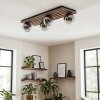 Rafon Plafondlamp, Kogellampje houtlook, Zwart, 4-lichts