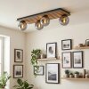 Rafon Plafondlamp, Kogellampje houtlook, Zwart, 4-lichts