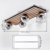 Rafon Plafondlamp, Kogellampje houtlook, Zwart, 4-lichts